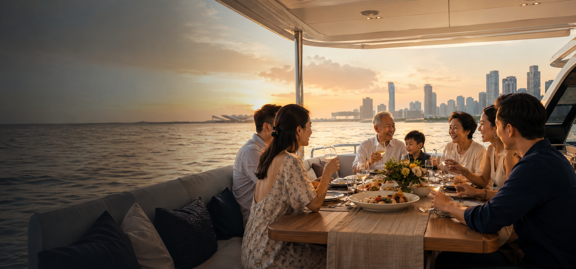 A gathering between home, table and sea